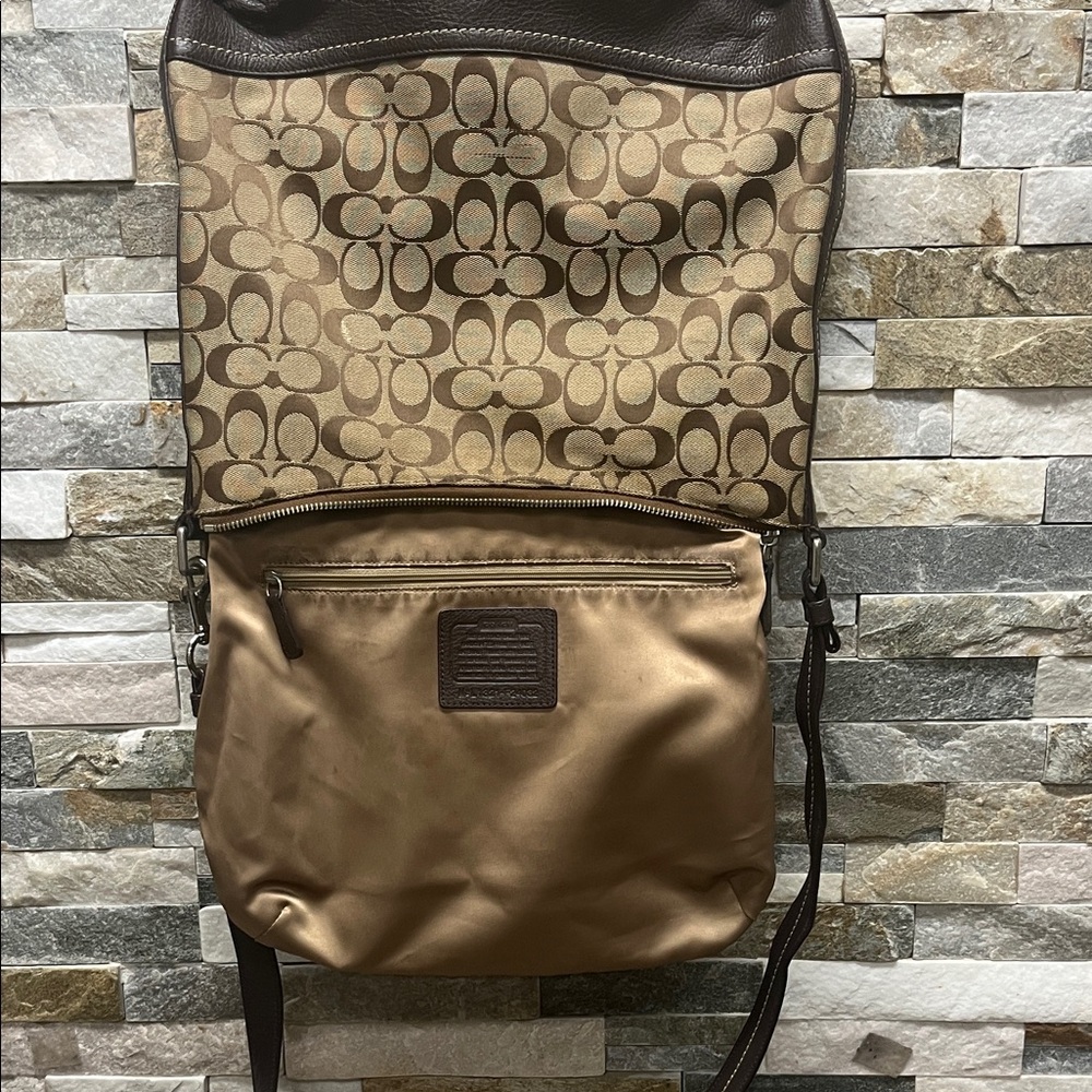 Coach Brown and Tan Signature Shoulder Bag - Picture 8 of 16
